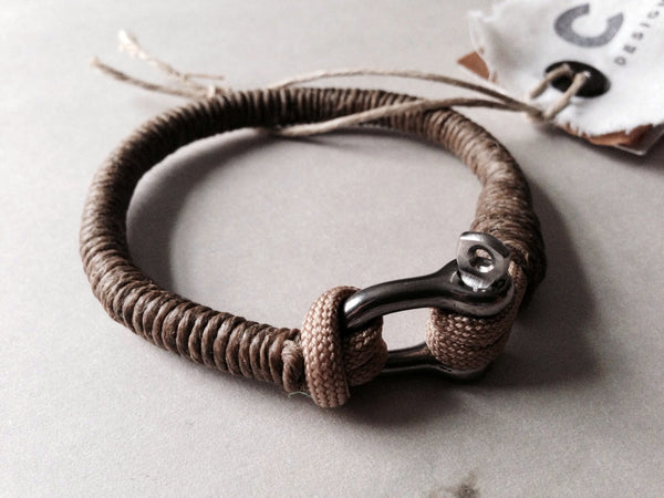 Paracord Bracelet with D Shackle Clasp - Paracord Bracelet - Rope Bracelet - Boho Surfer Style